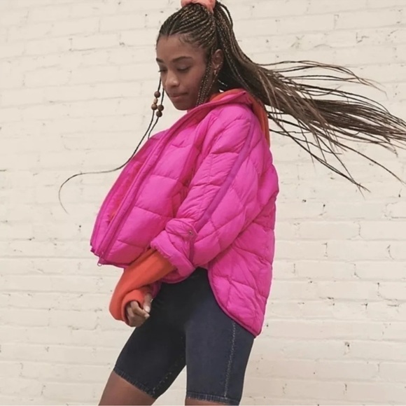 Free People Pippa Packable Puffer Jacket Hot Pink XS - Picture 13 of 14